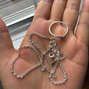 Elegant Silver Necklace and Ring Set